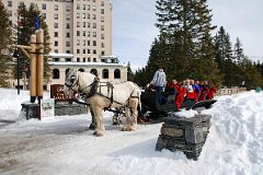 27 Horse Drawn Sleigh With Chateau Lake Louise In Winter